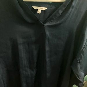 Navy Silk Blend Blouse